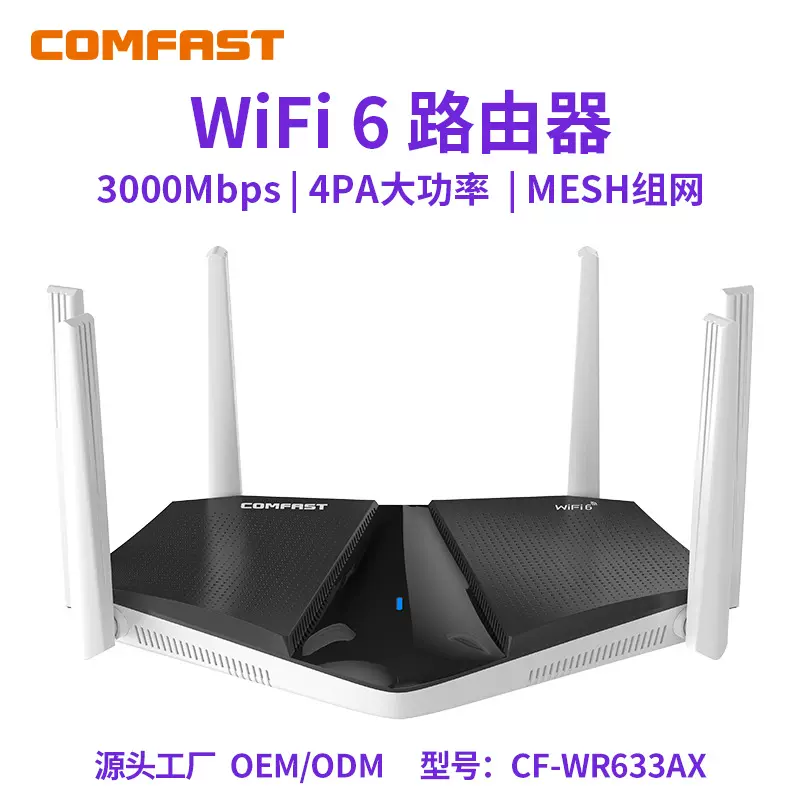 COMFAST CF-WR633AX全千兆5G双频WIFI6六天线3000M无线路由器厂家