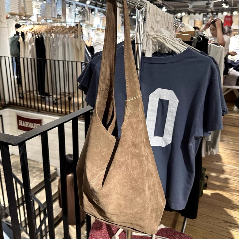 Brandymelville Domestic Purchasing Brown Deerskin Velvet Pure Cowhide Soft Casual Shoulder Bag Tote Bag