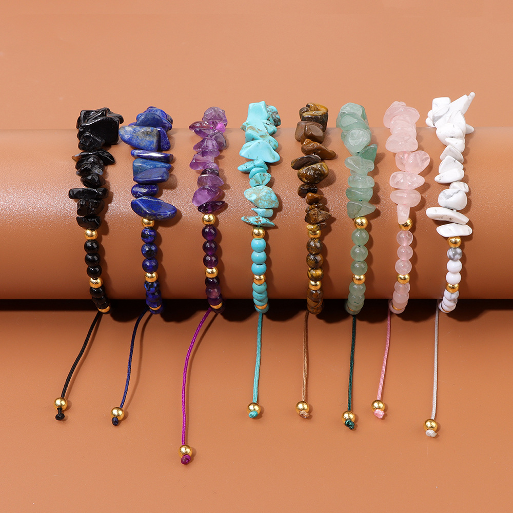 Knitting Design Ethnic Style Geometric Natural Stone Knitting Bracelets