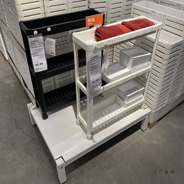 Wei Grayen Storage Rack Movable Trolley Kitchen Living Room Bathroom Sandwich Storage Shelf Bathroom Trolley