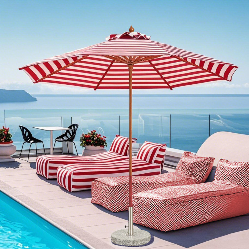 Imitation Wood Aluminum Alloy Center Column Umbrella Sunshade Stripesd Outdoor Courtyard Terrace Garden Cafe Milk Tea Shop Printed Umbrella Imitation Wood Aluminum Alloy Center Column Umbrella Sunshade Stripesd Outdoor Courtyard Terrace Garden Cafe Milk Tea Shop Printed Umbrella
