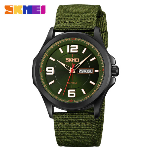 SKMEI New Student Casual Nylon Strap Watch with Night Light Quartz Movement for Drop Shipping