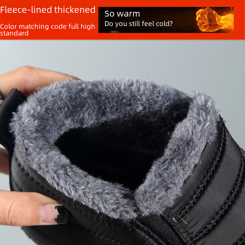Grandi stivali di cotone, stivali da neve caldi invernali con tomaia in pile impermeabile con parte superiore bassa slip-on Stivaletti da uomo e da donna_voghion.com