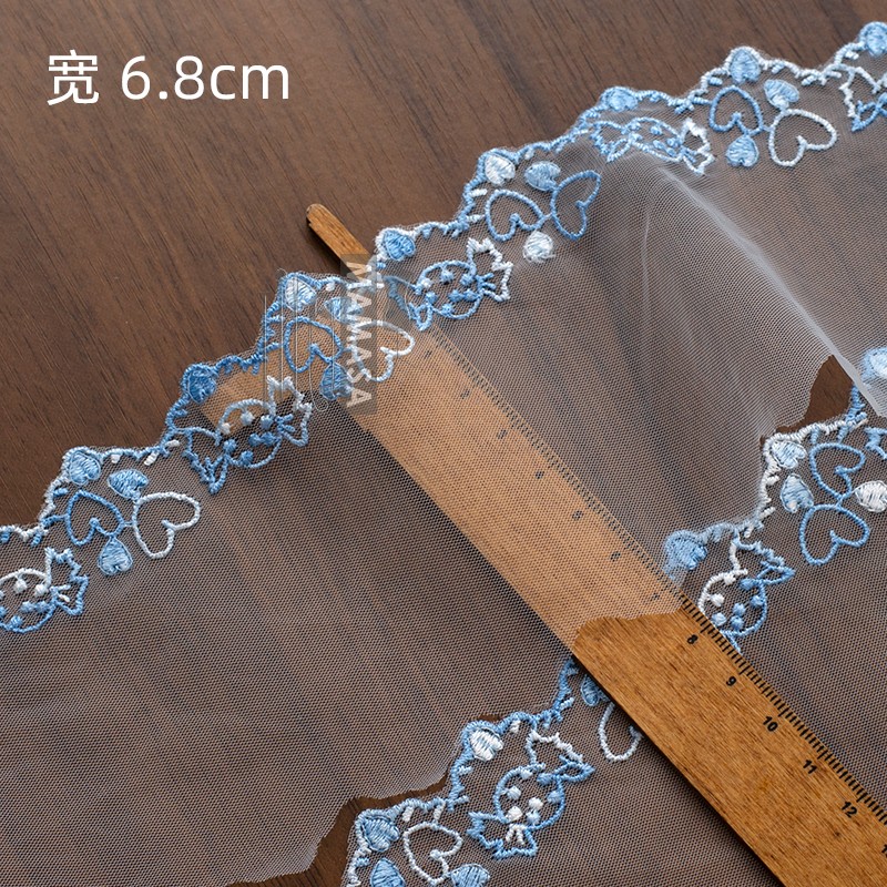 Alta calidad dopamina sueño bordado colorido hilo de malla encaje DIY mano lolita ropa tela accesorios para el cabello