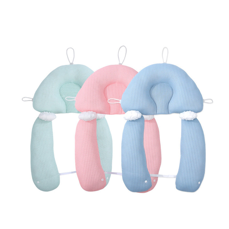Almohada de confort para bebés, almohada anti sobresalto para niños de 0 a 3 años, terciopelo de frijol, extraíble y lavable, corrige la forma de la cabeza, previene la cabeza plana, almohada de confort para bebés
