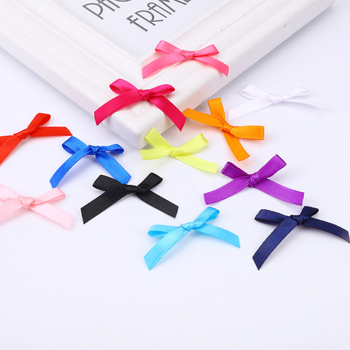 0.6mm polyester ribbon hand-tied small bow colorful ribbon bow DIY clothing accessories wedding candy box accessories