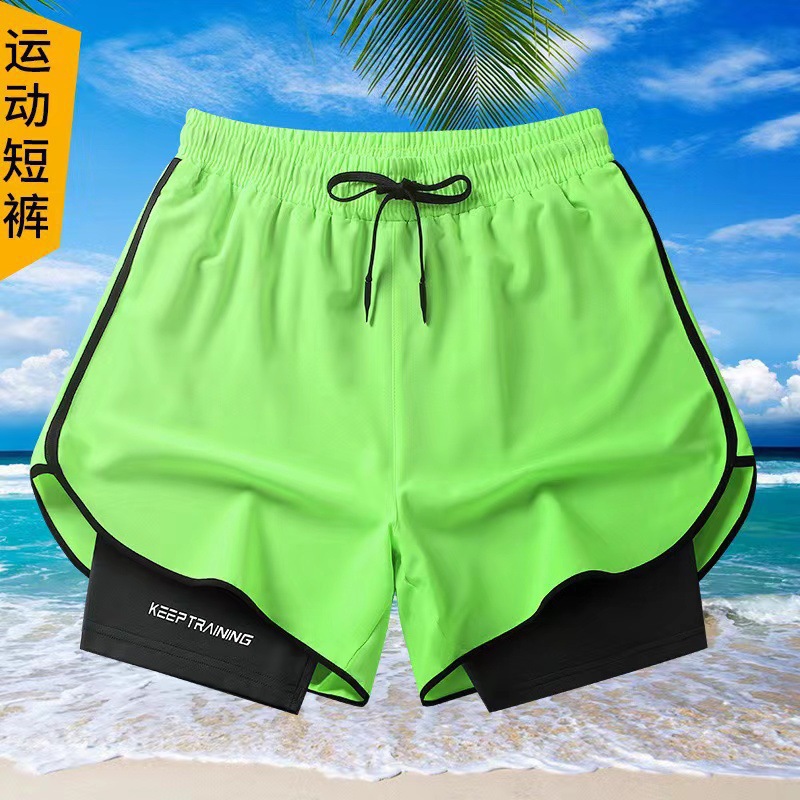 Pantalones cortos de deportes de verano para hombres, maratón de verano, entrenamiento de acondicionamiento físico transpirable, pijamas de cinco puntos