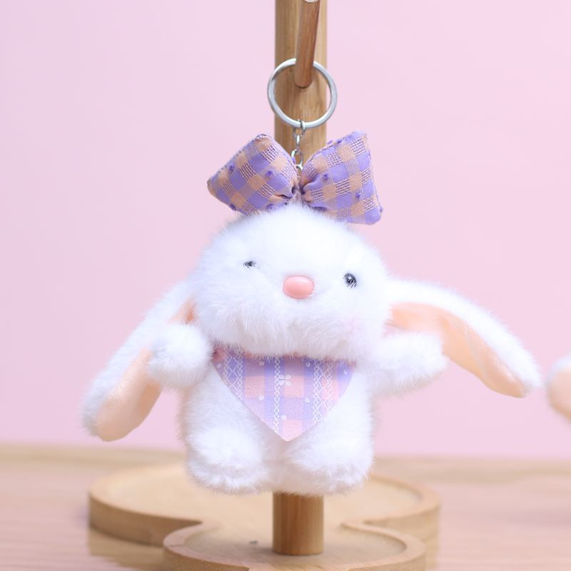 インターネット有名人のリボンバニーペンダントかわいいぬいぐるみ人形バッグペンダントキーホルダー布人形人形|undefined