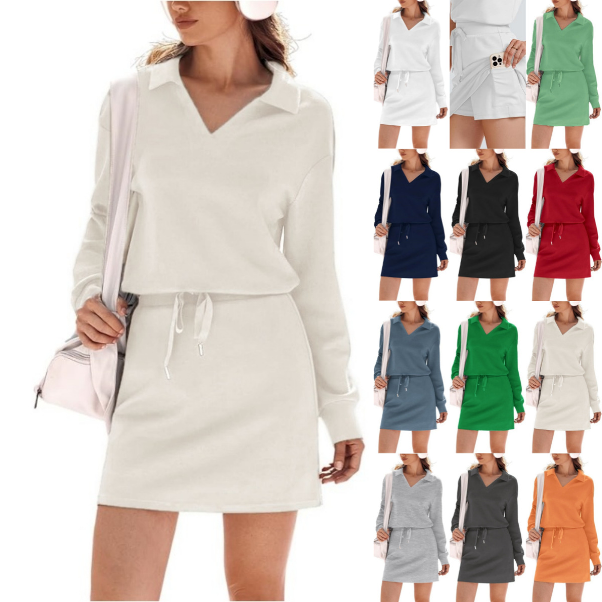 Cross-Border European and American Amazon 2025 Women's Two-Piece Casual Sportswear Suit Long-Sleeved Tennis Jogging Suit