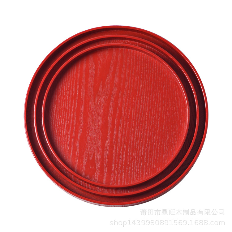 Estilo chino de madera placa roja boda tostadas Elder bandeja de té fruta seca caramelo bandeja de madera suministros de boda descuento