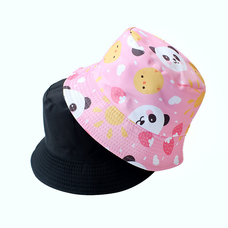 Unisex Cute Simple Style Panda Printing Wide Eaves Bucket Hat display picture 2