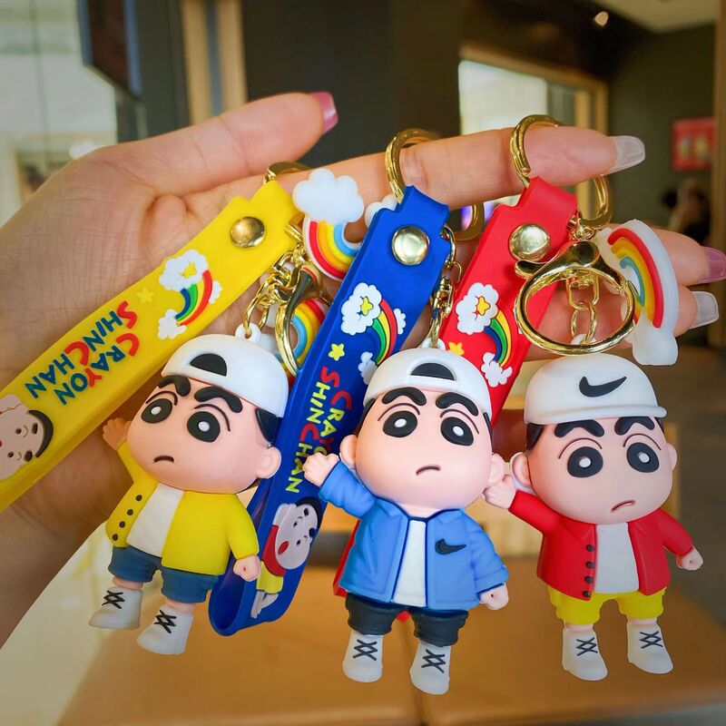 Crayon Shin-Chan Doll Keychain Resin Car Key Bag Pendant Claw Machine Gift Wholesale Cute Plush Toy