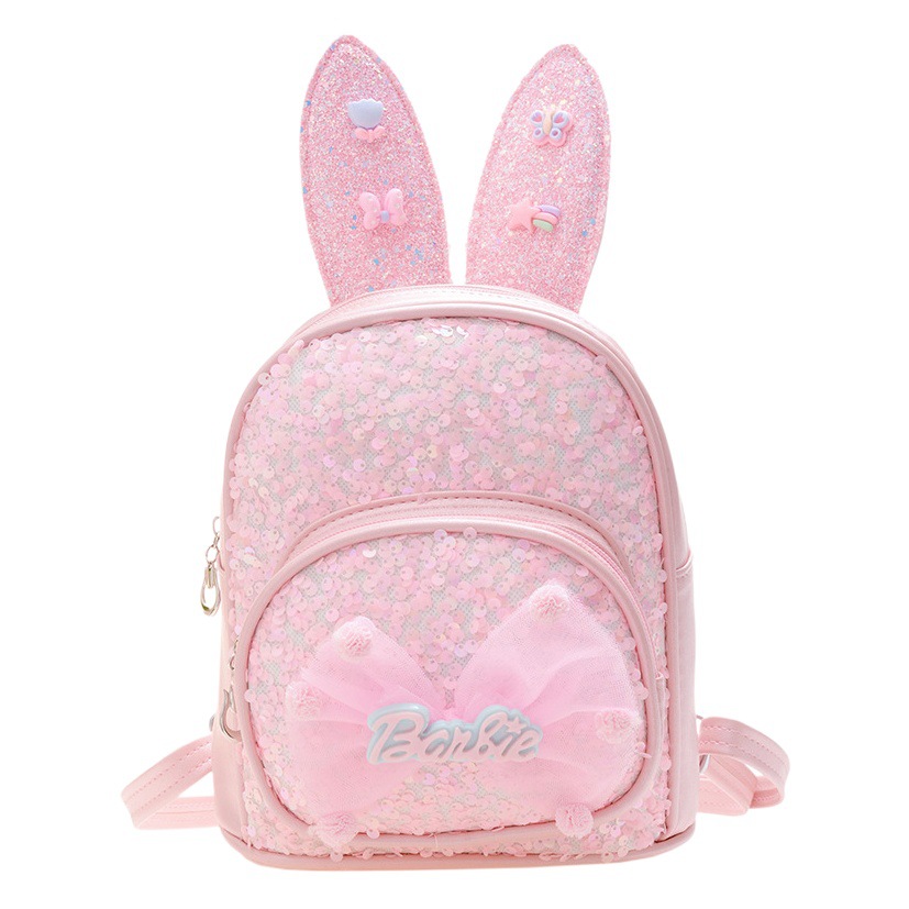 2022 New Kindergarten School Bag Girl Princess Rabbit Ears Primary School Student Backpack Bow Sequin Children's Bag