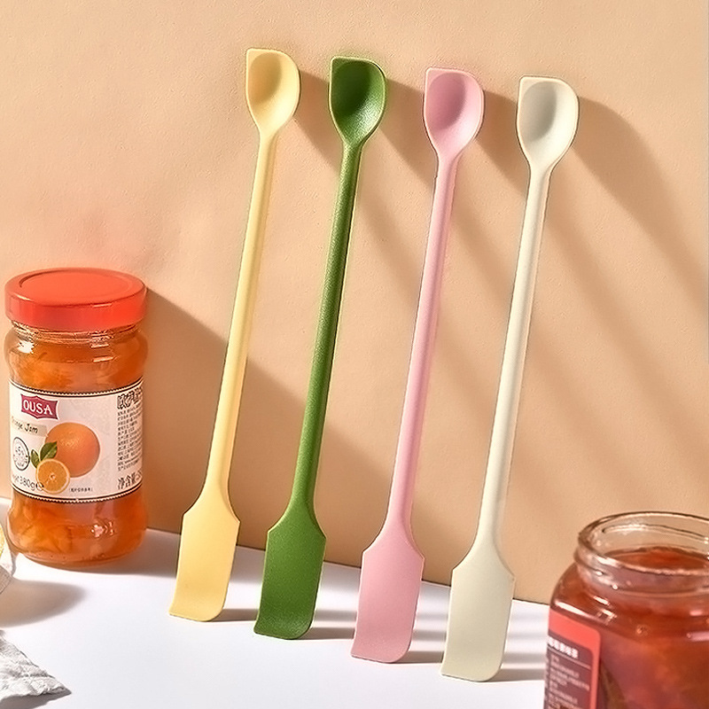 High Temperature Resistant Jam Silicone Spatula Food Grade Multifunctional Spatula Integrated Baking Cream Double-Ended Spatula Stirring