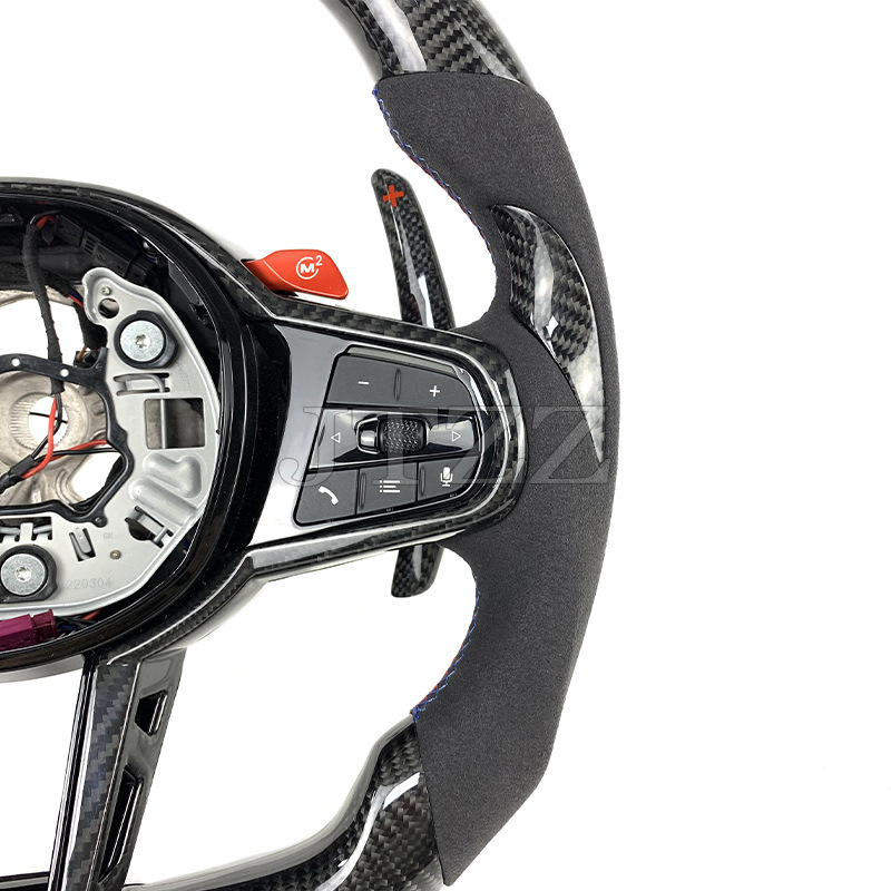 Suitable for BMW M3M4M5 1234 series CS G series sports modified LED carbon fiber steering wheel