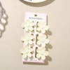 #2 Matte white [6-piece set with card] 3.5cm five-petal flower style