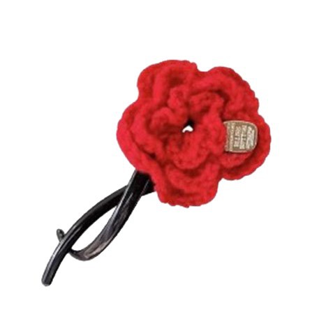 Ángora rojo amor torcido clip de cabello de cabeza de mujer en la parte posterior de la cabeza clip de cabello temperamento rascar tocado de brazo