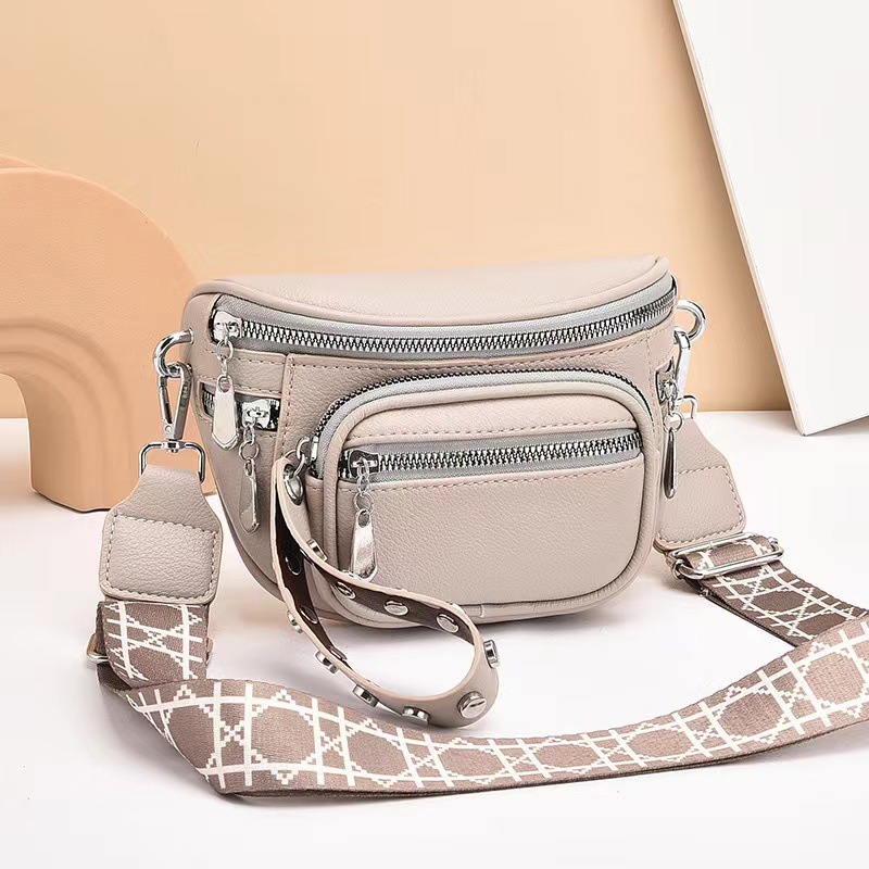 2024 nuevo bolso de hombro de moda bolso de cuero suave bolso de verano versátil textura de mujer bolso de cintura ligero bolso de mujer