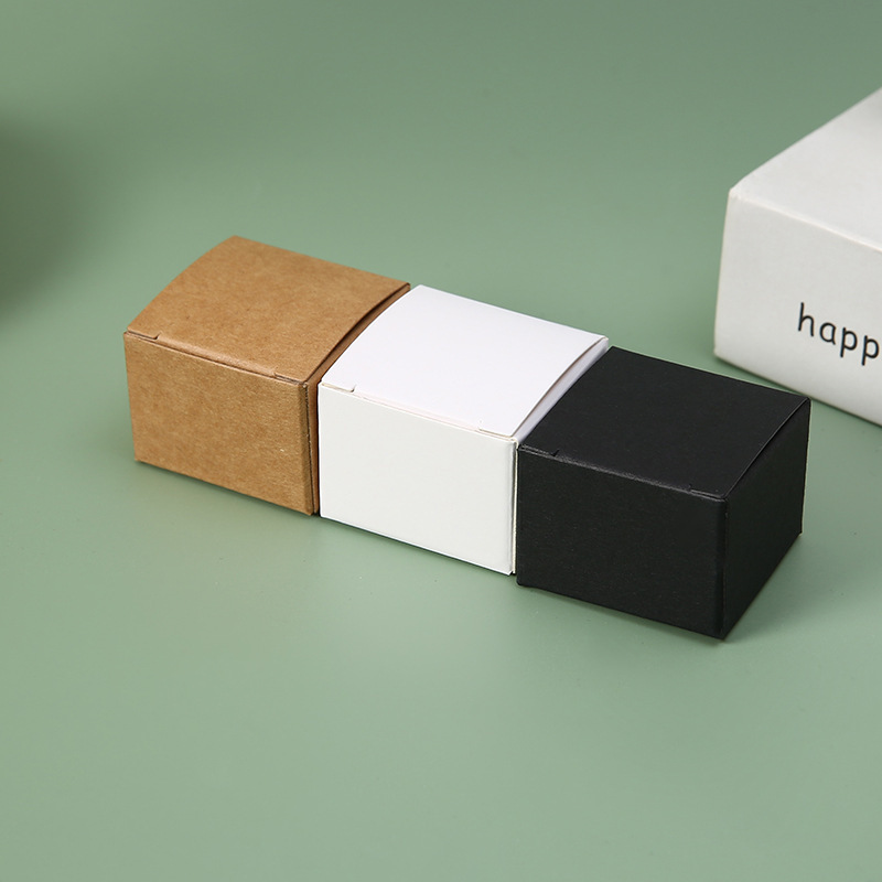 現物クリーム包装箱白い紙箱黒カードクラフト紙折り畳み紙箱化粧品包装卸売り|undefined