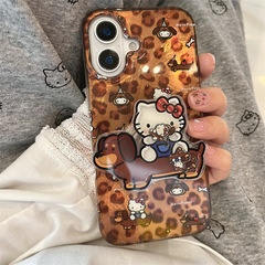 豹紋ソーセージ犬kt猫iPhone14/13適用12/11リンゴ16/15promax携帯ケース転倒防止