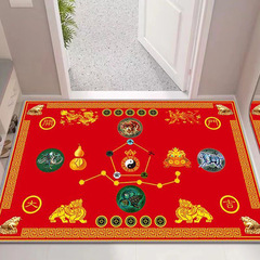 開運入戶門墊七星九運過門墊紅色五帝六帝錢太極八卦地毯進門地墊