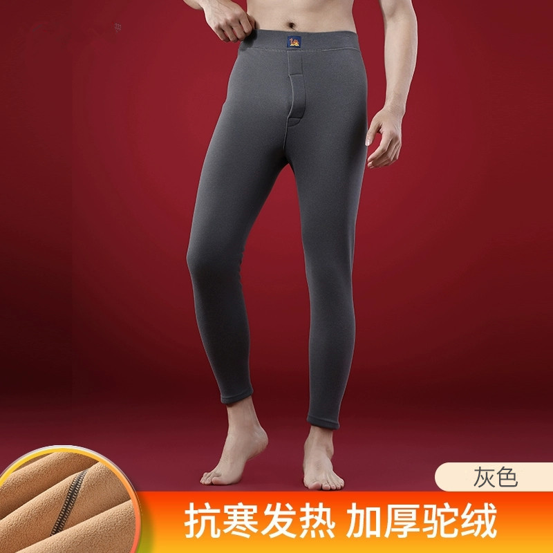 남녀공용 따뜻한 낙타털 바지, 도톰한 겨울 벨벳 레깅스, 방한, 이너웨어용 대형 가을 바지, 도톰한 벨벳