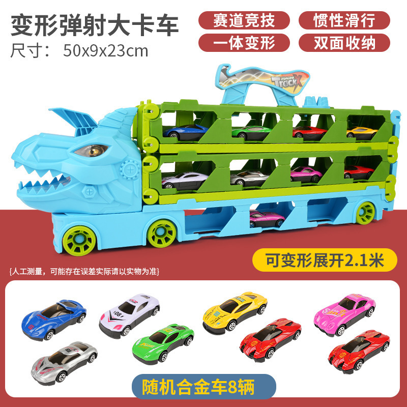 Aleación educativa gran deformación pista de almacenamiento plegable catapulta camión ingeniería estacionamiento juguetes para niños al por mayor