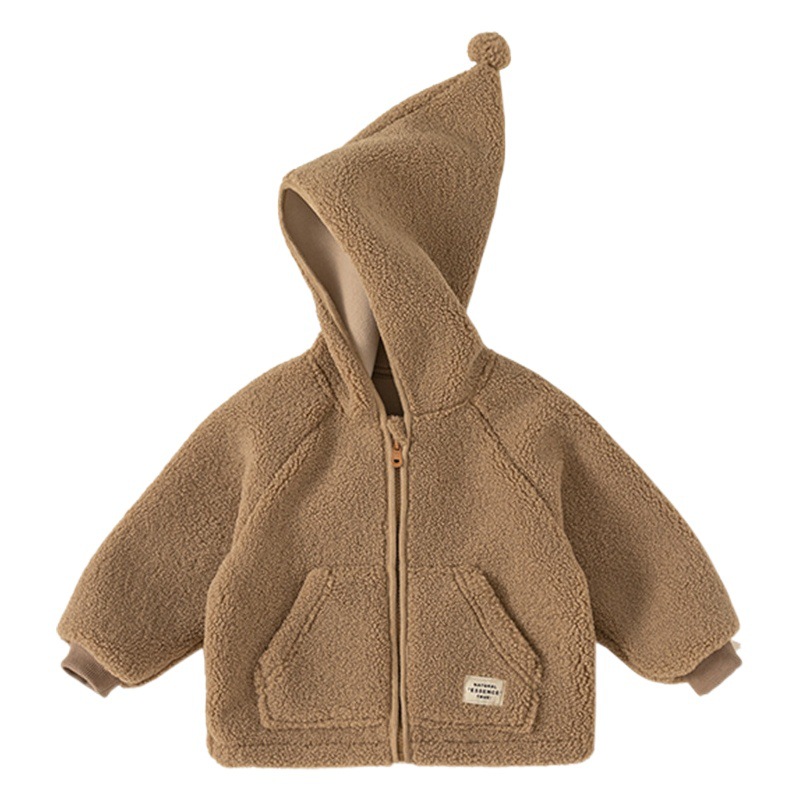Babycity invierno nuevos niños de la capa duende sombrero diseño cremallera superior engrosada DY83047