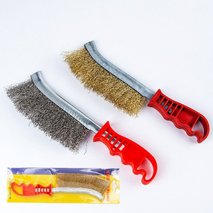 Steel wire knife brush with handle industrial rust removing stainless steel wire knife brush barbecue cleaning brush kitchen knife brush iron wire steel brush