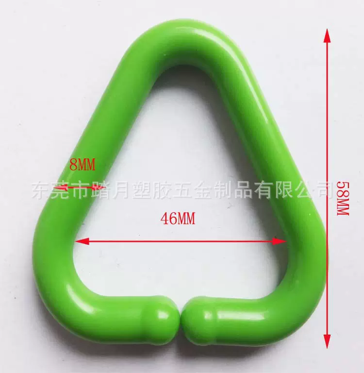 婴儿玩具配件三角形拉环 宠物塑胶三角开口环配件 多规格尺寸制作