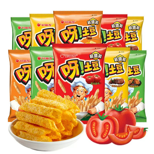 Hao Li You Potato 70g*20 Bags Full Box Student Children French Fry Snack Wholesale Puff Food Gift Box