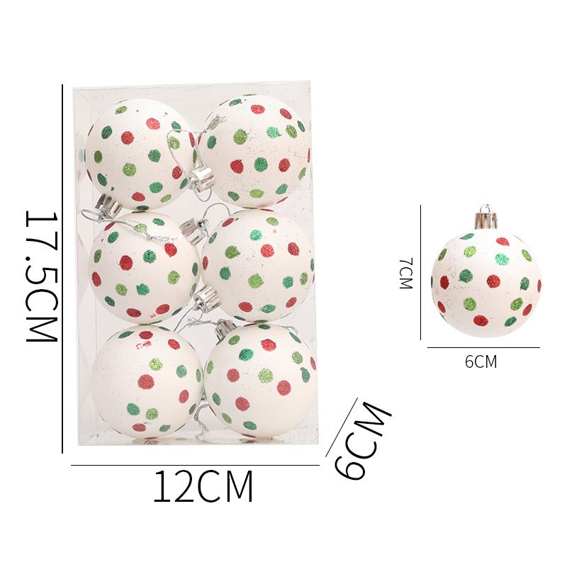 Navidad 6CM punto de onda bola de Navidad pintada árbol de Navidad atmósfera del centro comercial bola decorativa