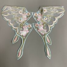 溢希绣品 汉服云肩唐装刺绣欧根纱底娃娃领汉服配饰 服装辅料花边