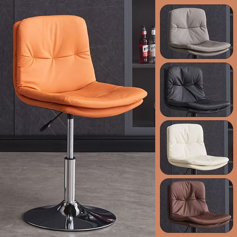 Silla de bar nórdica, respaldo moderno y simple, silla de bar de lujo, elevación y cajero giratorio, taburetes de bar altos. image 18