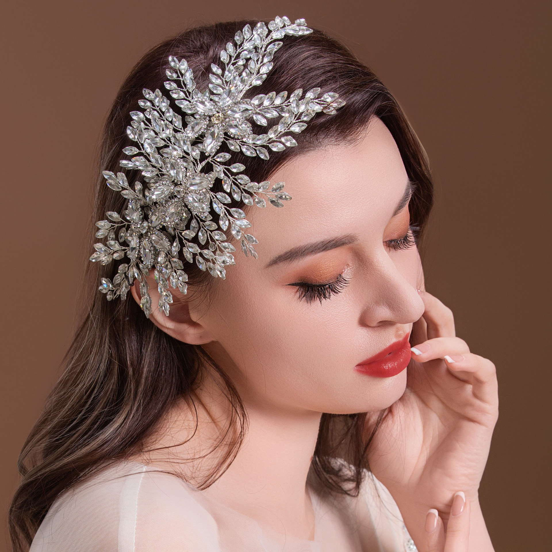Full Rhinestone Bridal Headband For Weddings And Special Occasions_voghion.com