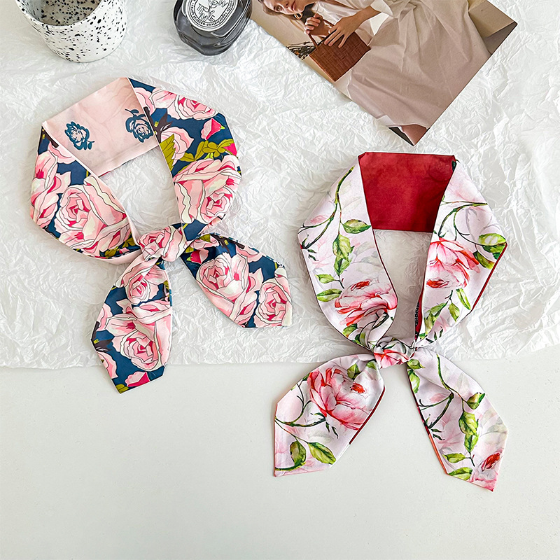 Bufanda de seda Sentido de alta calidad Nuevo estilo estilo nacional Cinturón para el cabello Bolso multifunción de flores con cinta decorativa Bufanda Cinturón de cintura
