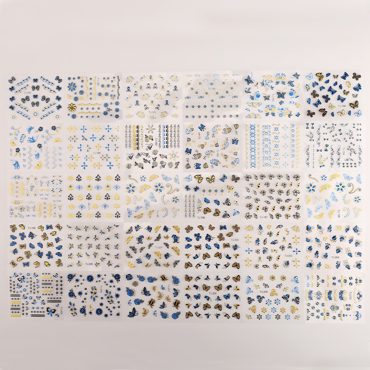 G5 블루 네일아트 스티커 1세트 (30매)