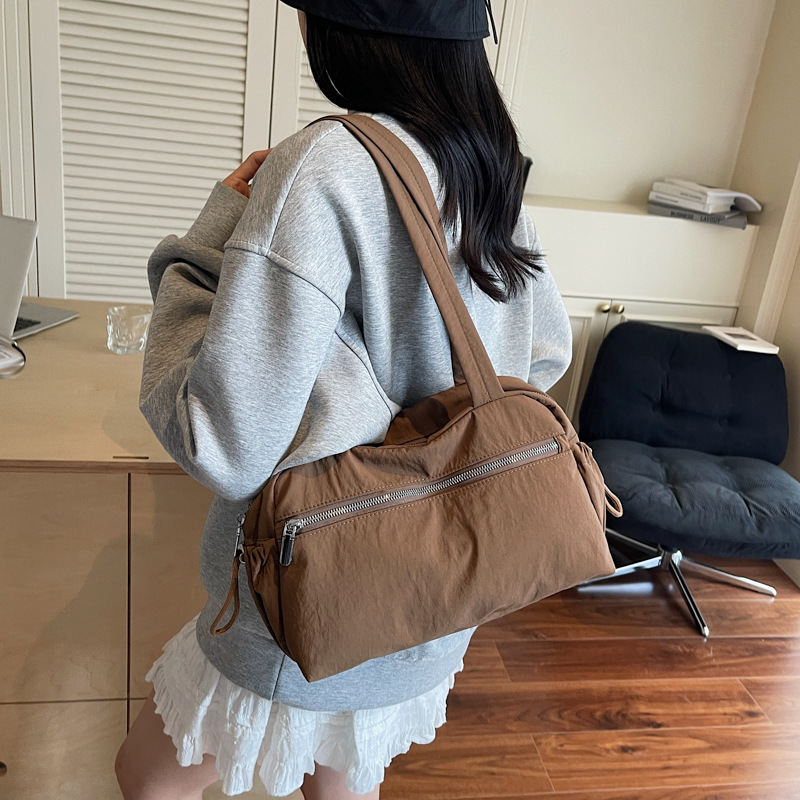 韩系小众通勤手提尼龙布包包女休闲运动小型健身包百搭单肩托特包|undefined
