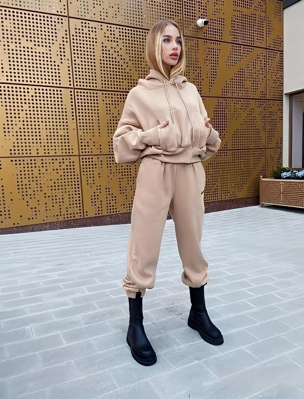 ChicShe Automne 2022 Nouvelle combinaison polaire sport grande taille pour femme, style transfrontalier européen et américain DH9066_voghion.com