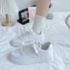 Tide, white shoes, demi-season footwear, sneakers platform, 2023, Korean style