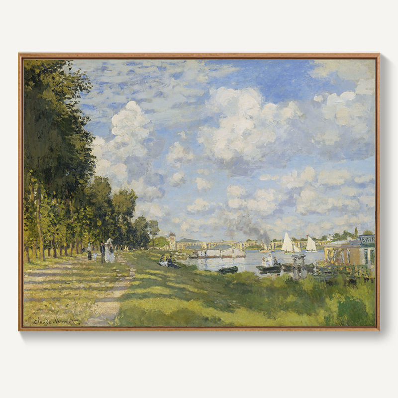 モネ日の出イメージ装飾画北欧客間レストラン掛け画抽象風景油絵寝室壁壁画麦畑|undefined