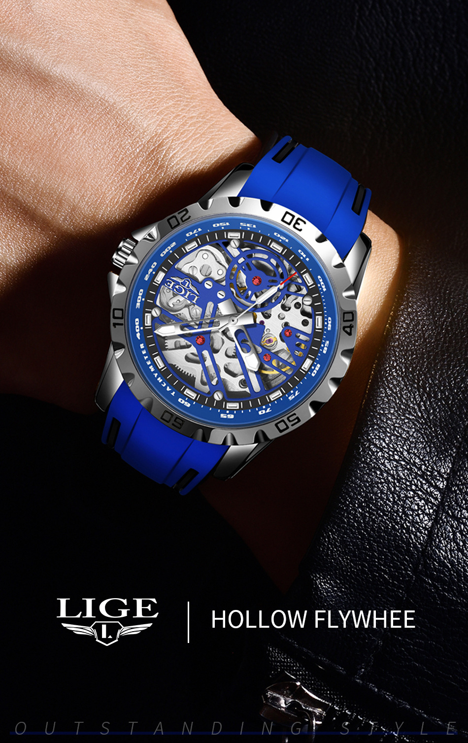 Men's Automatic Mechanical Watch Skeleton Luminous Waterproof_voghion.com
