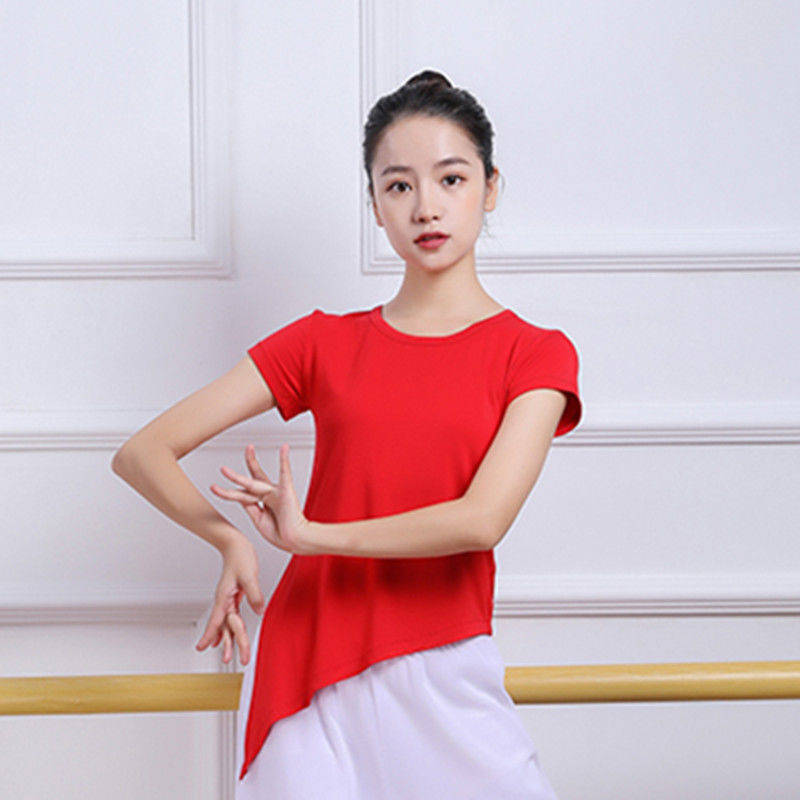 Primavera y verano ropa de danza de entrenamiento de mujeres camisas de mangas cortas forma de danza clásica pantalones de piernas largas fábrica de comercio al por mayor