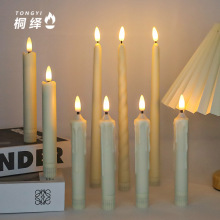 LED电子蜡烛圣诞节生日长杆蜡烛塑料摇摆杆蜡婚礼装饰仿真蜡烛灯