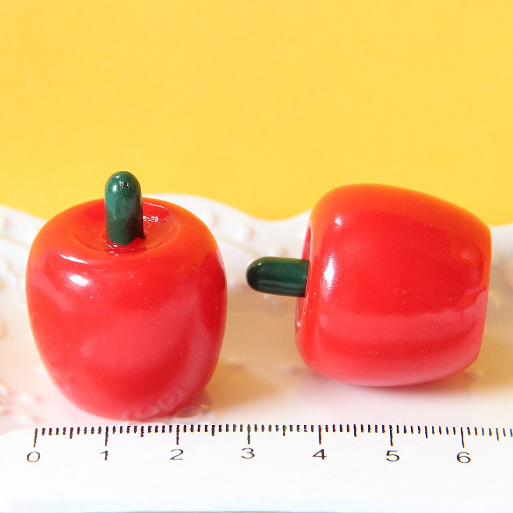 Simulación de manzana Navidad paz fruta resina tridimensional fruta decoración DIY llavero aparcamiento signo noche Luz Decoración