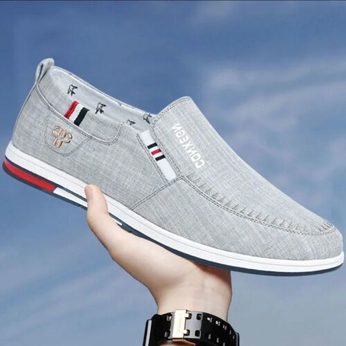 Men's shoes, new breathable canvas shoes, anti-odor slip-on youth shoes, men's Korean version, trendy and versatile old Beijing cloth shoes