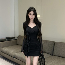 辣妹9503夜店性感女装紧身包臀网纱连衣裙新款夜场按摩技师工作服