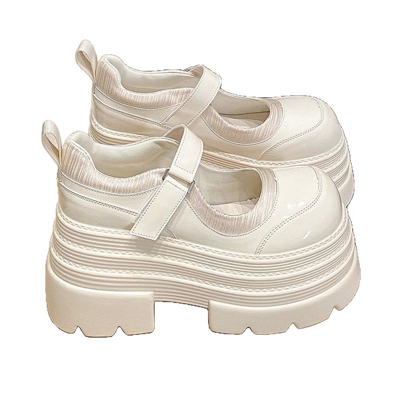 8cm de espesor zapatos Lefour para mujeres otoño 2025 nuevo pequeño aumento de altura zapatos de cuero muffins zapatos para mujeres