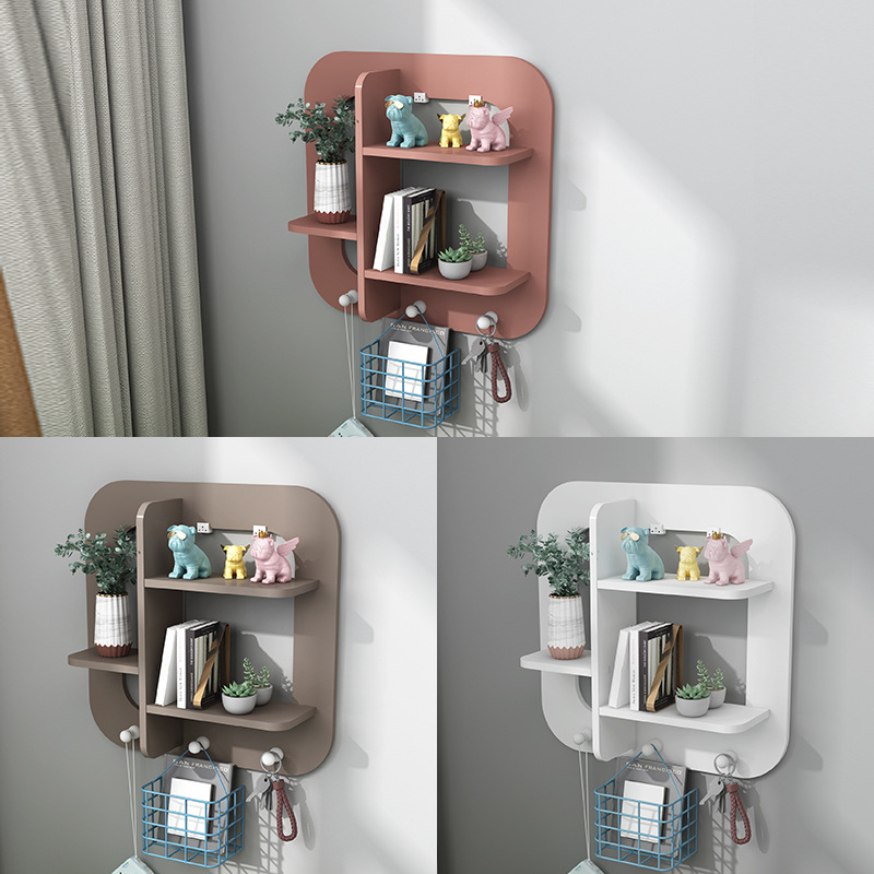 Estante de pared para cocina y sala de estar sin taladros, estante para libros y flores, panel decorativo.