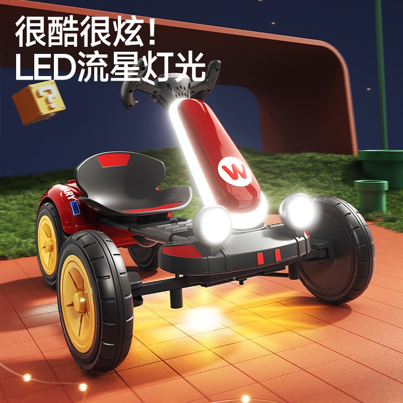 儿童电动卡丁车四轮玩具可坐男女小孩充电可折叠免安装新款电动车|undefined
